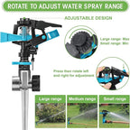 9 Pack Lawn Sprinklers for Yard Bulk Heavy Duty Water Sprinkler Head Adjustable 360 Degree Rotating Water Sprinklers Above Ground for Lawn Garden Flower Grass Irrigation Playtime