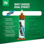 Nisus Dual Strike Cockroach Bait Gel, Kills Roaches Fast with Boric Acid and Fipronil, Long-Lasting Indoor and Outdoor Pest Control Use, 4 Pack