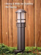 LEONLITE 12-Pack Low Voltage Landscape Pathway Lights 3W Landscape Lighting 12-24V LED Bollard Path Lights Wired CRI 90+ Aluminum Pathway Lighting for Walkway Yard Garden, ETL Listed, 3000K Warm White