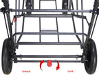 TMZ Collapsible Foldable Wagon Cart with Quick-Release Wheels and 2 Seats, Heavy Duty Wagon 265LBS Load Capacity for Camping Garden Shopping (Grey)