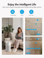 GoveeLife Smart Air Purifier for Home Large Room Up to 1524 sq.ft.with Washable Filter, Integrated PM 2.5 Air Quality Sensor,WiFi, Air Purifier for Smoke, Wildfire, Pet Hair,24dB, White