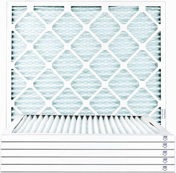 Filters Fast 20x20x1 Air Filter MERV 11, 1" AC Furnace Air Filters, Made in the USA, Actual Size: 19.75"x19.75"x0.75, 6 Pack