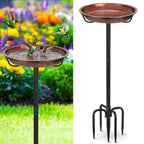 Gtongoko 10" Dia Bowl Small Metal Bird Bath for Outside Heavy Duty, 29" Height Bird Feeder Birdbaths for Outdoors, Garden Bird Bath Bowl with 5-prongs Base