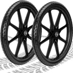 Upgraded 20" Flat Free Wheels Compatible with rubbermaid Wheelbarrow Tires, 20" Flat Free Tires with 5/8" Bearings Replacement for rubbermaid Cart Wheels/Big Wheel Utility Carts(5/8" Bearings)
