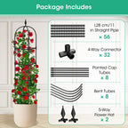 2 Pack Garden Obelisk Trellis for Climbing Plants, 71" Metal Rustproof Plant Support Rose Trellis, Tower Potted Cages for Flowers Fruits Vegetable Vines Indoor & Outdoor, Black(4 Tiers)