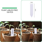 JERIA 100-Pack 3.15 Inch Peat Pots for Seedling with 100 Pcs Plant Labels,Outdoor Garden Germination Nursery Pots,Biodegradable Seed Starter Pots Kits