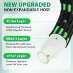 Garden Hose 25 ft Water Hose Flexible Non-Expandable Outdoor Heavy Duty Lightweight Leakproof Kink-free flex Watering Hose Pipe with Nozzle 3/4 inchs Fitting Yard Lawn Outside Car Wash