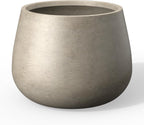 Kante Curva Series Planter, 10.2 Inch Round Concrete Flower Pot with Draiange Hole and Rubber Plug, Suitable for Indoor Plants, Home, Garden, Patio, Weathered Concrete