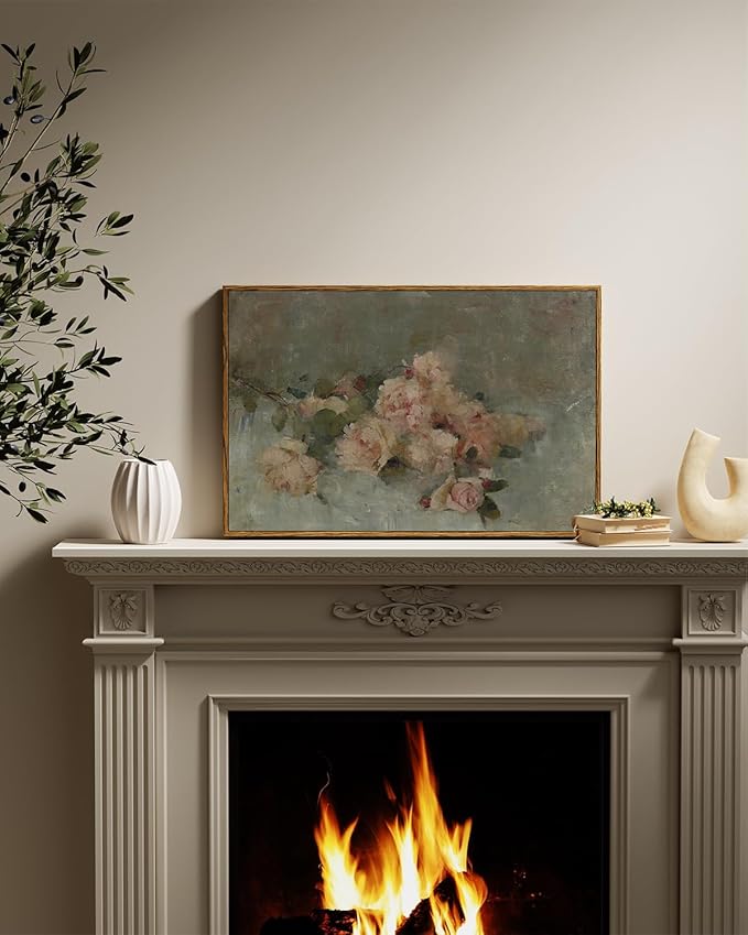 InSimSea Framed Wall Art - Large Canvas Prints: Classical Oil Painting Roses for Living Room, Bedroom, Home Office & Bathroom Decor - 16x24in