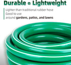 Worth Short Lead-in Green Garden Hose 5/8 in. x 6 ft. -Kink Free, No Leaking, Male/Female Fittings -Heavy Duty Durable Flexible Lightweight Water Pipe -Brass Aluminum Ends for Household & Yard Use