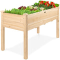 Best Choice Products 48 x 24 x 30 Inches Raised Garden Bed, Elevated Wood Planter Box Stand for Backyard, Patio, Balcony with Bed Liner, 200 Pound Capacity - Natural