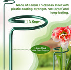 24 Pack Plant Support Stakes, 16 Inch Metal Garden Plant Stakes Single Stem Support Rings for Indoor Outdoor Amaryllis, Flowers Orchid, Lily, Peony, Rose, Tomato, Monstera, Narcissus