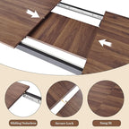 63"- 78.7" Extendable Dining Table Set for 6, Modern Kitchen Table with 6 Dining Chairs, Thickened Expandable Wooden Table with Metal Legs for Dining Room, Kitchen