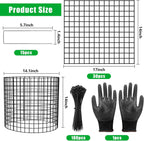 5 Pack Plant Protector from Animals, 17x14 inch Wire Plant Cages Mesh Plant Cage Garden Plant Protector, Sturdy Bunny Barricades Chicken Wire Cloche Plant Protectors for Keeping Bunny Animals Out