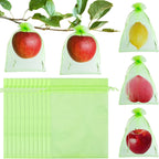 Morcheiong 60Pcs Protection Bags 6" x 8", Reusable Netting for Fruit Trees, Garden Mesh With Drawstring (Green)