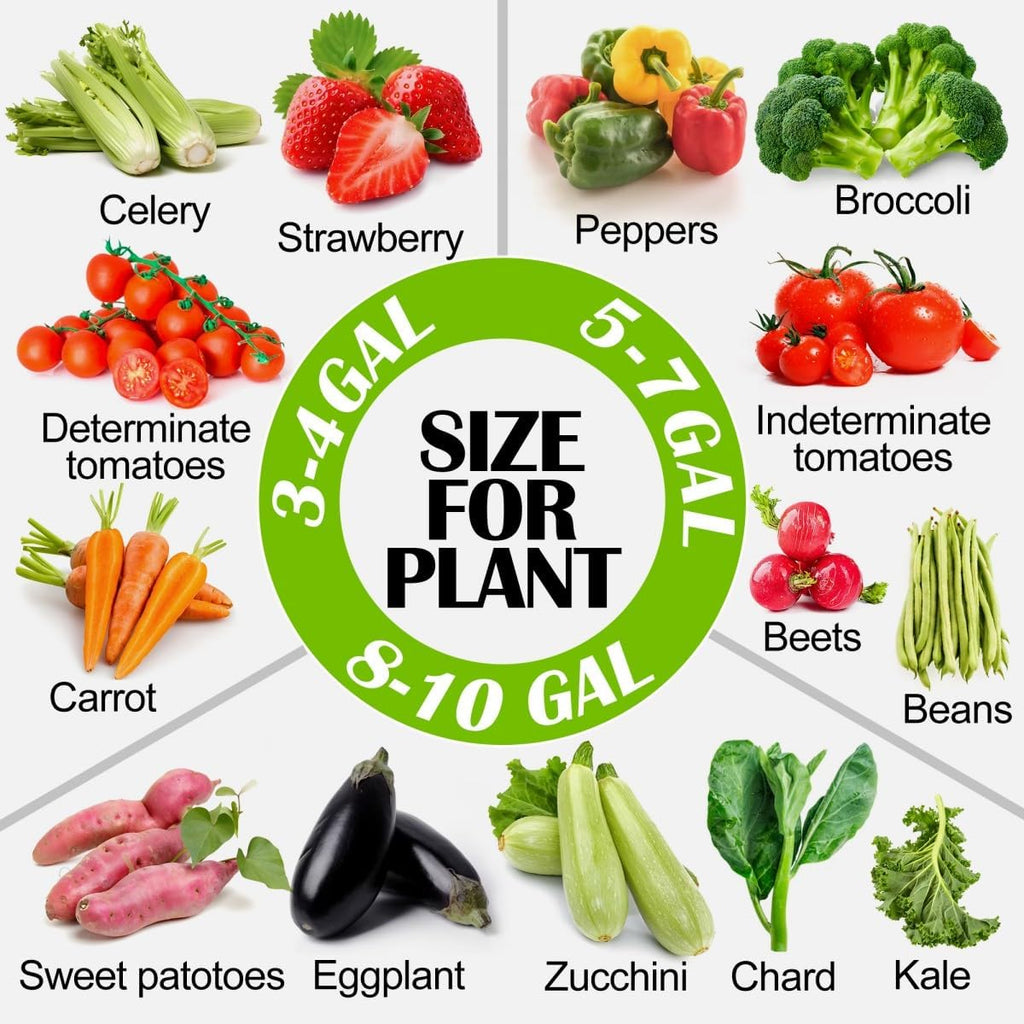 3 Gallon Grow Bags 6 Pack,Premium 3 Gallon Fabric pots for Healthy Plant Growth - Durable and Reusable Garden Bags to Grow Vegetables,Fruits,and Flowers