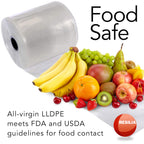 RESILIA Lay Flat Poly Tubing - Food-Grade Polyethylene, Custom Poly Bag Packaging Solution, 16 Inches x 500 Feet, 2 Mil, 0.002 Inch, Thickness, 1 Roll, Made in the USA