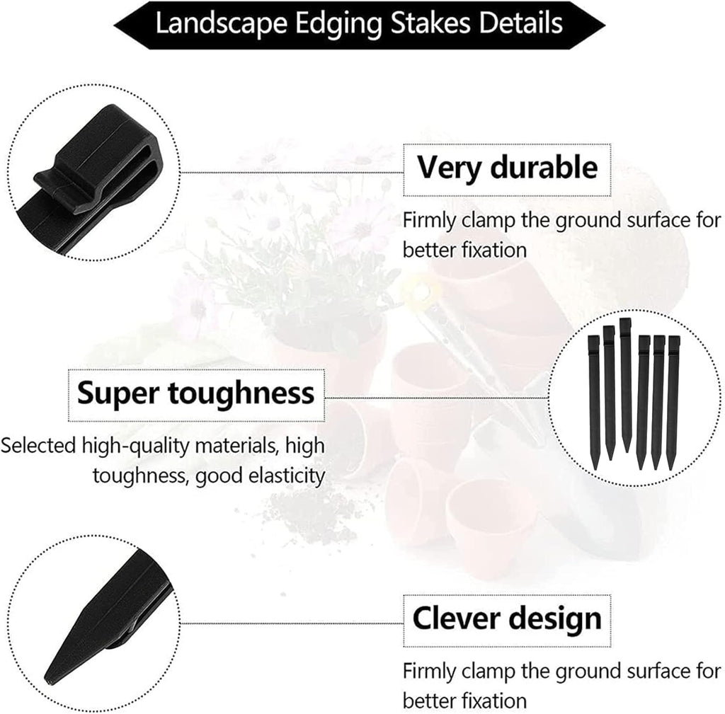 150 PCS Plastic Landscape Stakes, 10Inch Plant Support Lawn Stake Heavy Duty for Landscaping and Garden