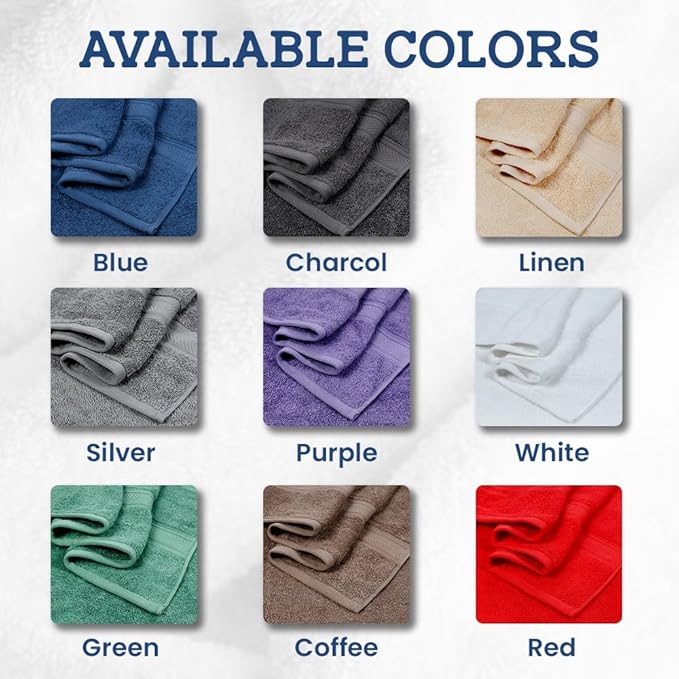 Casa Lino Linen Brown Bath Towels Set of 4 (54" x 27") - Large Bathroom Towel Set - 100% Cotton Towels for Bathroom - Highly Absorbent & Quick Dry Bath Towel Multipack - New Apartment Essentials