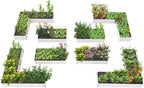 A ANLEOLIFE 8-Pack 8X4X1.5ft & 74x74x18 in Deep Root Galvanized Raised Garden Beds Outdoor for Planting Vegetables Flowers Herb, Antique White