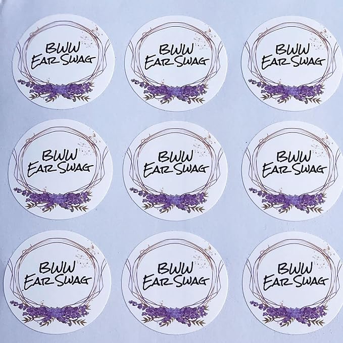 Custom Stickers for Weddings, Birthdays & Businesses - Personalized Labels with Your Logo - Waterproof, Fade and Heat Resistant - Pack of 100-1000 (Wreath W, 1.5 Inch)