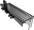 72" Durable Powder Coated Steel Pine Straw Rake, Steel Spring Landscape Rake for Leaves, Pine Needles, Straw, and Grass Attaches to Cat 0 Cat 1,3 Point Hitch Tractor, Black