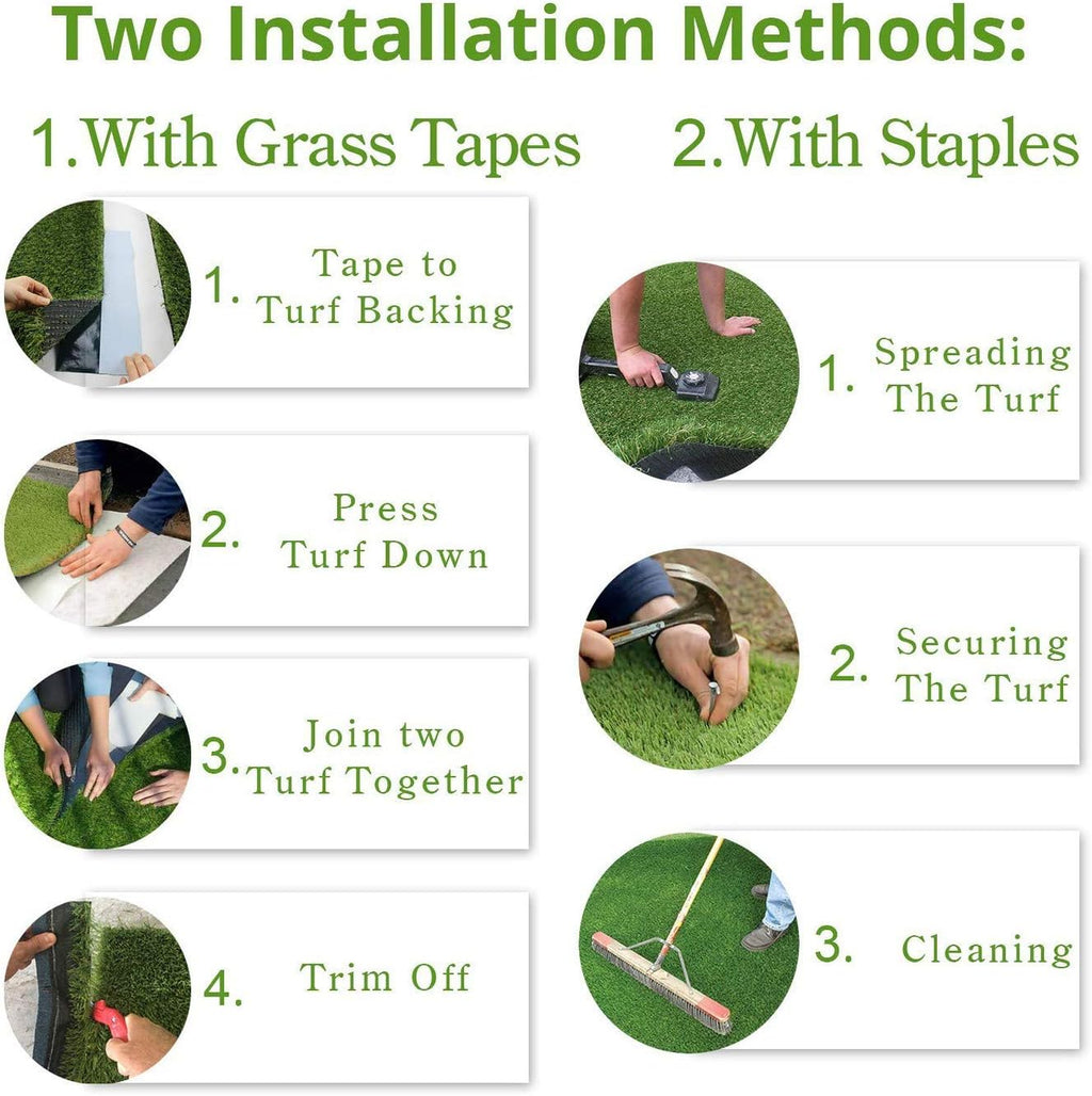 Artificial Grass Turf 9FTX81FT, 1.38" Pile Height Realistic Synthetic Grass, Indoor Outdoor Pet Faux Grass Astro Rug Carpet for Garden Backyard Patio Balcony
