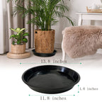DUNPUTE Plant Saucer 14 16 18 20 22 Inch, 4 Pack Heavy Duty Large Plant Tray for Planter Pot, Plastic Flower Pot Saucers Drip Water Trays for Indoors and Outdoors (14 Inch)