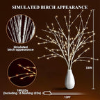 Lighted White Birch Branches With Timer 33IN 180 LED Twig for Vase Christmas Decor Artificial Tree Branch Holiday Parent