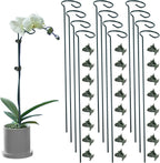 12 Pack Plant Support Stakes with 24 Pcs Plant Clips, Garden Single Stem Support Stake, Plant Cage Support Ring for Indoor Outdoor Flowers Rose Amaryllis Tomatoes Peony Lily Orchid (16 Inch)