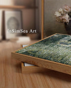 InSimSea Framed Canvas Wall Art Vintage Decor, Landscape Wall Art Home Decor, Modern Farmhouse Decor, Canvas Wall Art for Living Room Decor, Cottagecore Bedroom Kitchen Bathroom Decor, 24"x36"