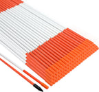 Growsun Driveway Marker 48 inch Orange Fiberglass 5/16 inch Dia Snow Fence Reflective Plow Stakes for Yard Walkways Parking Lots Safety Rods Edge, 100 Pack