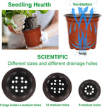 Augshy 120 Pcs Plastic Plants Nursery Pot, Indoor Outdoor Seed Starting Pots (4,5,6-Inch)