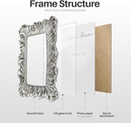 Silver 3x5 Picture Frame, Vintage Silver Palm Leaves Textured Hand-Crafted Resin with Glass Front, Small Frames Elegant Retro Rustic Design for Wall and Tabletop Display Home Decor