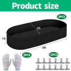Mizelu 2 Sets 4 x 2 x 1 ft Raised Garden Bed Liner Bag, Breathable Grow Bed Fabric Liners with Clips and Gloves, Garden Box Non Woven Bag for Outdoor Plants Growth Keep Soil Isolation (No Garden Bed)