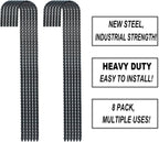 16 Inch Ground Rebar Stakes, J Hook Extra Heavy Duty Rust Proof Coated Steel Ground Anchors with Chisel Point End for Camping Tent and Canopy Tent (8)