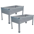 DIIYIV Galvanized Raised Garden Bed with Legs,2PCS 48×24×30in Elevated Planter Box for Backyard,Outdoor Garden, Patio, Balcony, 350lb Capacity,Silver