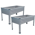 DIIYIV Galvanized Raised Garden Bed with Legs,2PCS 48×24×30in Elevated Planter Box for Backyard,Outdoor Garden, Patio, Balcony, 350lb Capacity,Silver
