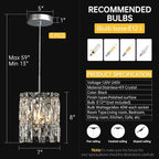Modern K9 Crystal Pendant Lights Kitchen Island Set of 3,Chrome Chandeliers for Dining Room Light Fixtures Over Table,Hanging Lighting for Kitchen Island Entryway Bathroom BedHead Bedroom