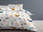 100% Egyptian Cotton Printed Duvet Cover Set 1000 Thread Count Oversized King Luxurious Duvet Cover Set of 3, Breathable, & Durable Set Hotel Quality, Super Soft Comfy All Season - White
