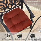 FUNHOME Outdoor Chair Cushions 19 x19 Inch,Water Resistant Tufted Seat Cushions 19",Reversible,Weather Resistant,Rounded Back Wicker Chair Cushion for Patio Garden Furniture(Dark Red)