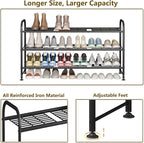 LINZINAR Shoe Rack 3 Tier Long Metal Shoe Organizer for Closet Entryway Black