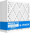 (6 Pack) 20x24x1 Furnace Air Filters, MPR 1900 & FPR 10, MERV 13 Pleated Air Filter (Actual Size: 19.75" x 23.75" x 0.75")