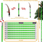 Manual Pole Saw 30 FT Extendable Tree Pruner High Branches Trimming for Pruning Palms and Shrubs with Long Handle (Red)