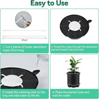 OTraki 4-Pack Self Watering Fabric Pot Base, Auto Watering System for 5 Gallon Fabric Pots, Plastic Plant Saucer Stand with Watering Lip Outdoor Garden Watering Base Plant Water Tray