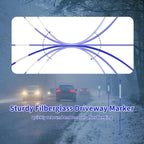 Growsun Driveway Marker 48 inch Blue Fiberglass 5/16 inch Dia Snow Fence Reflective Plow Stakes for Yard Walkways Parking Lots Safety Rods Edge, 50 Pack