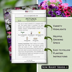 Sow Right Seeds - Dwarf Mixed Petunia Seeds to Plant - Full instructions for Planting and Growing a Flower Garden - Non-GMO Heirloom Seeds - Annual Hanging Basket Flower - Wonderful Gardening Gift (4)