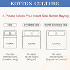 Kotton Culture 120"x120" 3 Pc Super King Plus/Super Oversize King Duvet Cover Set 100% Egyptian Cotton 600 TC Comforter Cover Zipper Closure & Corner Ties -Fits Only Extra Large Inserts -Striped White