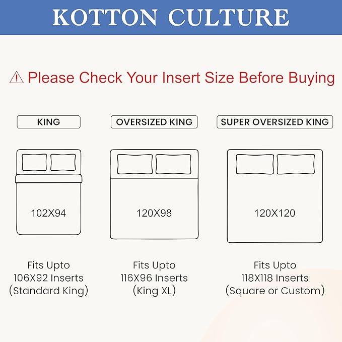Kotton Culture 120"x120" 3 Pc Super King Plus/Super Oversize King Duvet Cover Set 100% Egyptian Cotton - 600 TC Comforter Cover, Zipper Closure & Corner Ties - Fits Only Extra Large Inserts - Plum