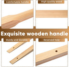 uyoyous 1 Pair Wheelbarrow Handles Replacement 59" Wood Wheel Barrow Replacement Handle Kit with 2 Wheelbarrow Wedge Heavy Duty Wood with Tough Seal Coat and Pre Drilled Holes, Easy to Install